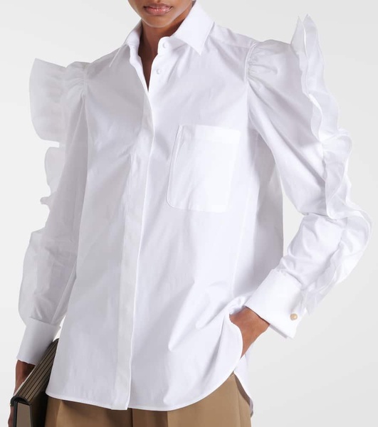 Pleiadi ruffled cotton poplin shirt