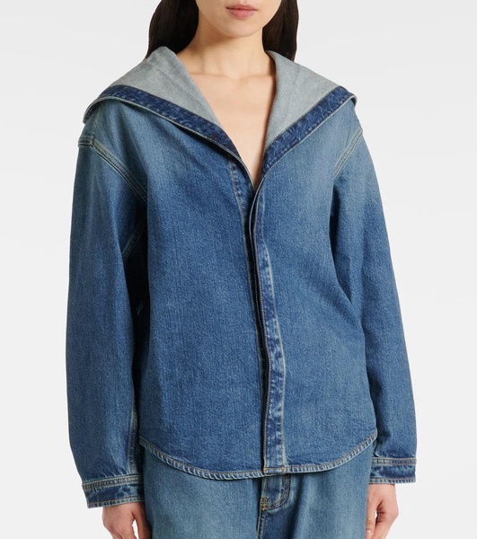 Hooded denim shirt