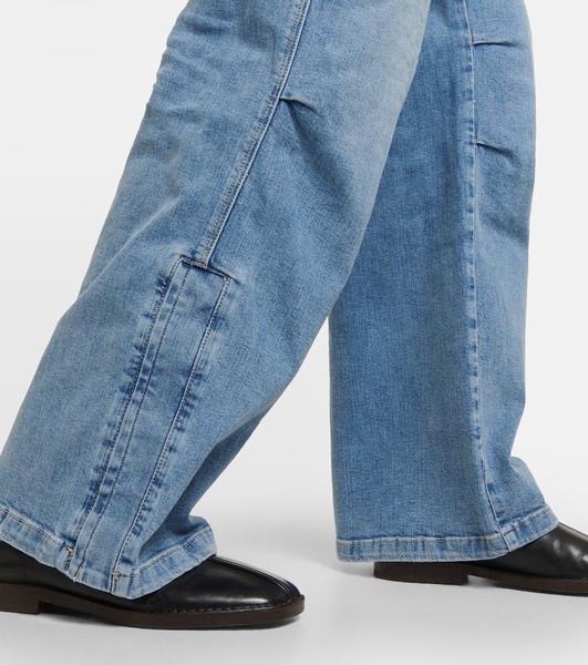 High-rise wide-leg cargo jeans