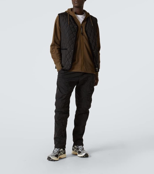 Goggle cotton fleece zipped hoodie