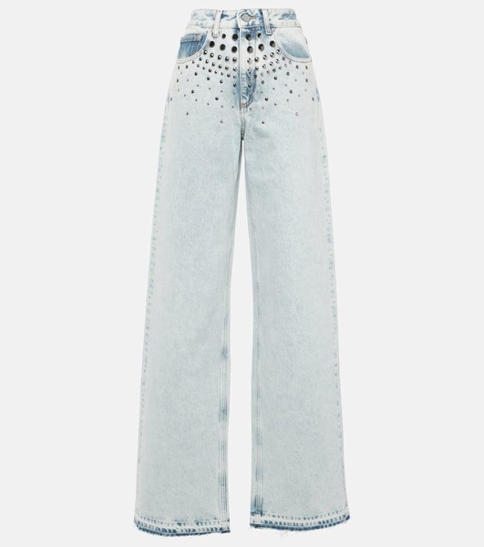 Embellished straight jeans