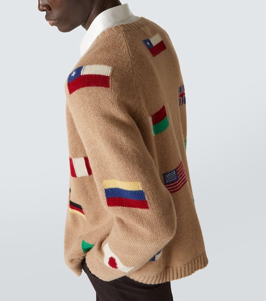 Round-The-World alpaca and wool cardigan