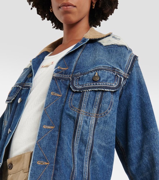 x Pendleton distressed denim jacket