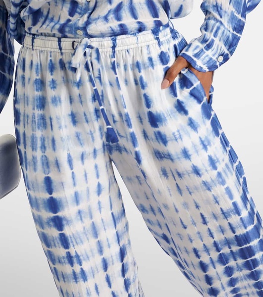 Tie-dye silk palazzo pants