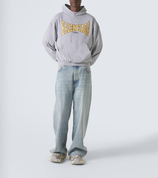 Men's Balenciaga Boxing Lined Hoodie Regular Fit in Grey