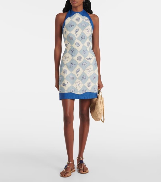 Pia printed linen minidress