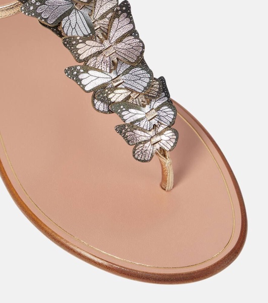Papillon leather thong sandals