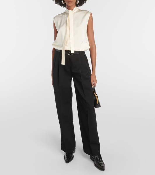 High-rise virgin wool pants