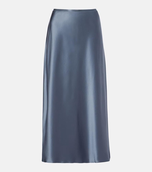 Carnet silk satin midi skirt