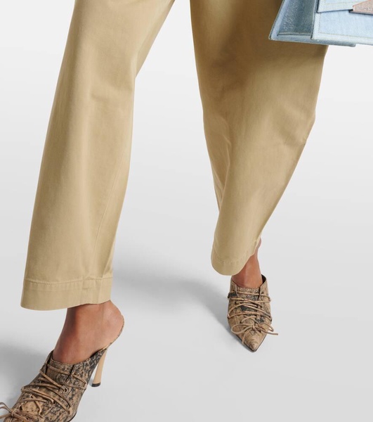 Becker wide-leg cotton twill chinos