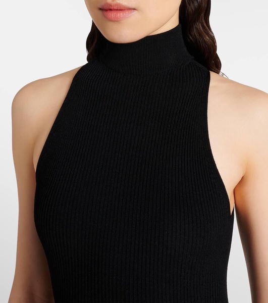 Halterneck jersey bodysuit