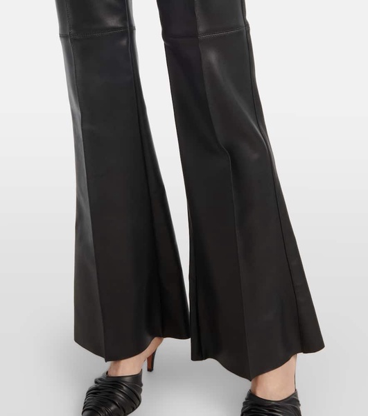 High-rise leather pants
