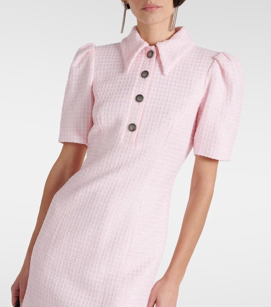 Sequined collared tweed minidress