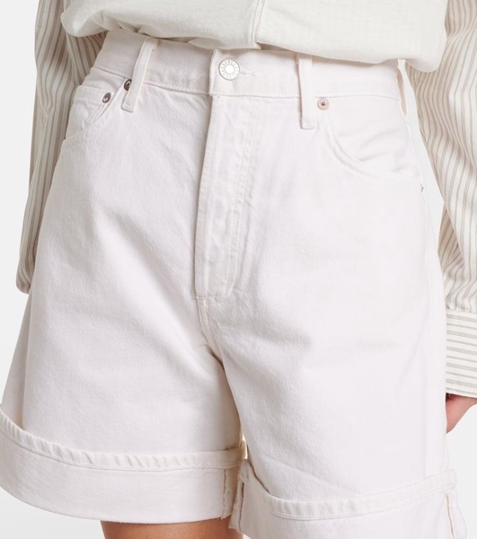 High-rise denim shorts