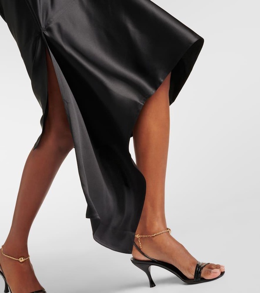 Halterneck silk-blend midi dress