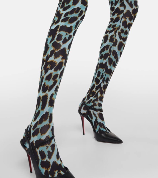 Cadie leopard-print tights