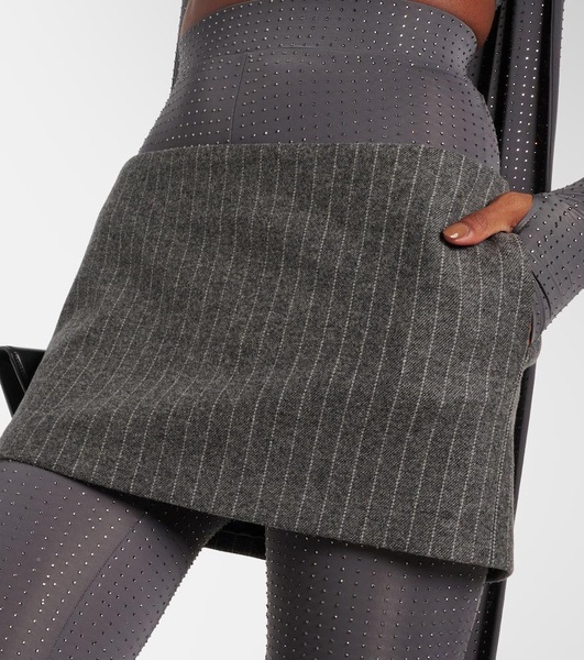 Pinstripe low-rise miniskirt