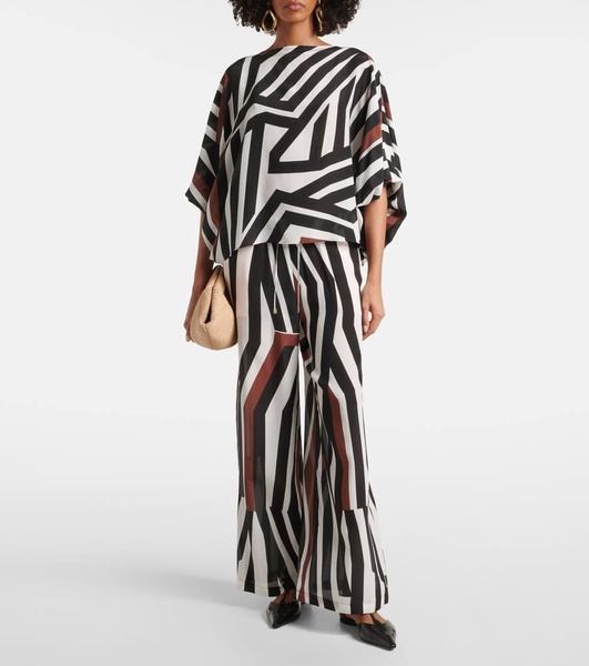 Camino striped silk top
