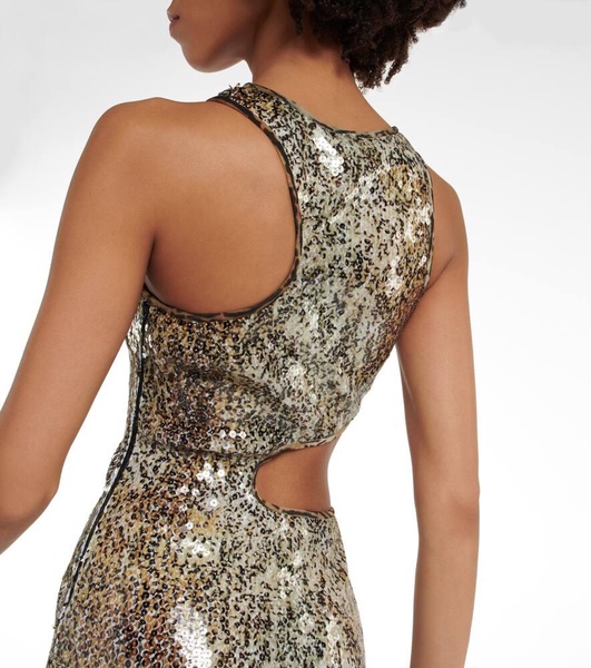 Sequined cutout midi dress