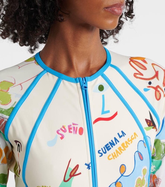 Nadia printed rashguard swimsuit