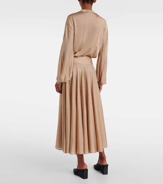 Pointelle maxi skirt