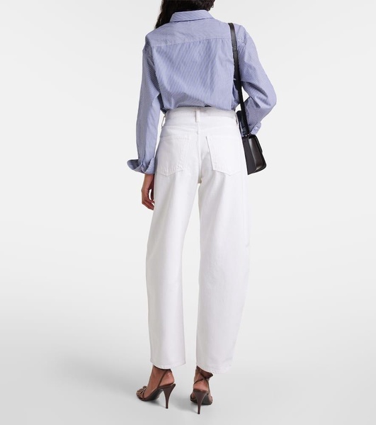 Balloon high-rise barrel-leg jeans