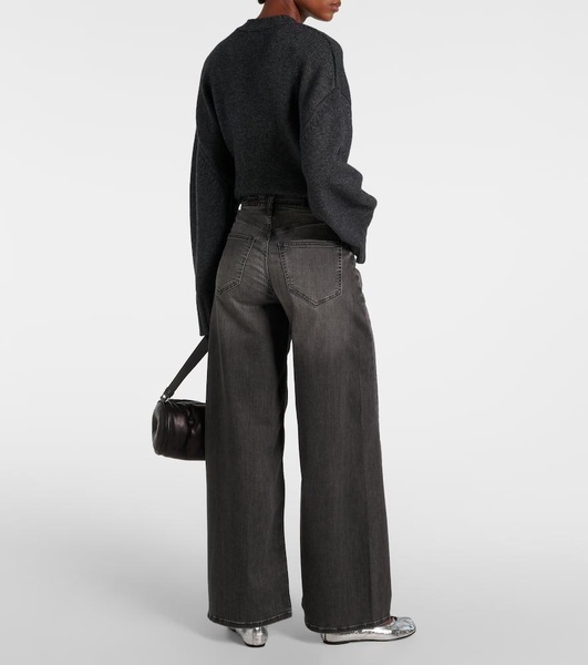 Mid-rise wide-leg jeans