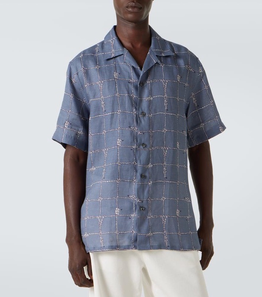 Printed linen shirt