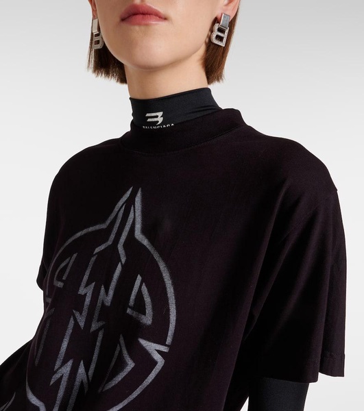 Metal Bb Stencil T-shirt Oversized in Black/white