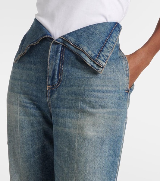 Faded high-rise bootcut jeans