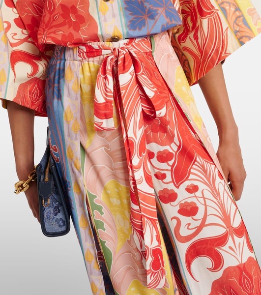 Printed wide-leg pants