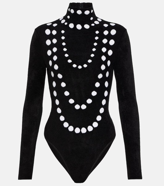 Jacquard velvet chenille bodysuit