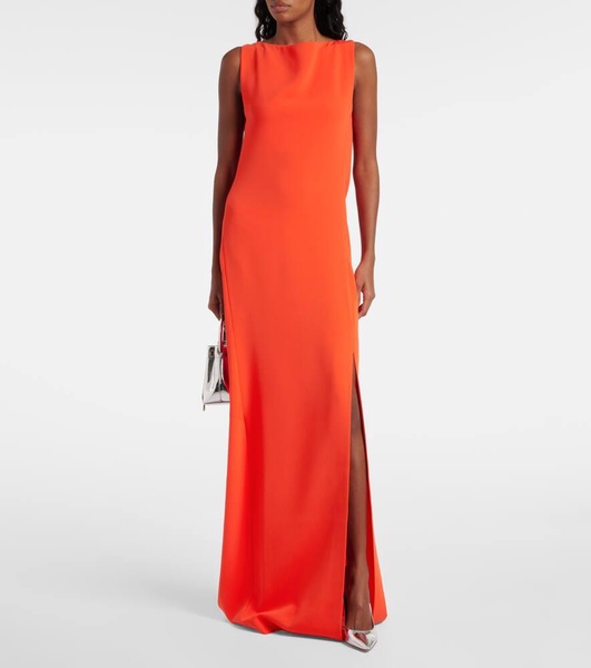 Chain-detail cady gown