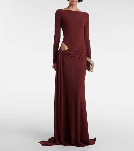 Draped crêpe jersey gown