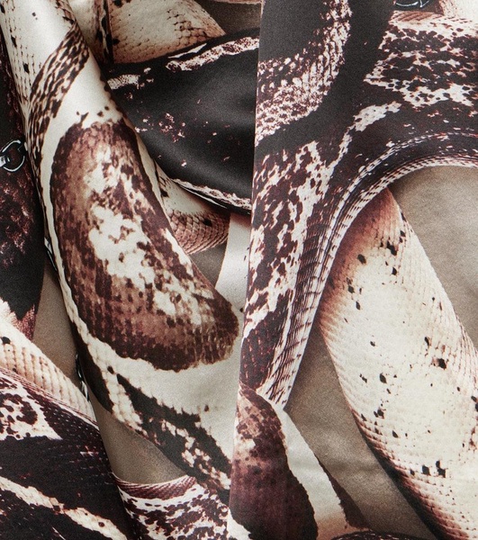Printed silk twill scarf