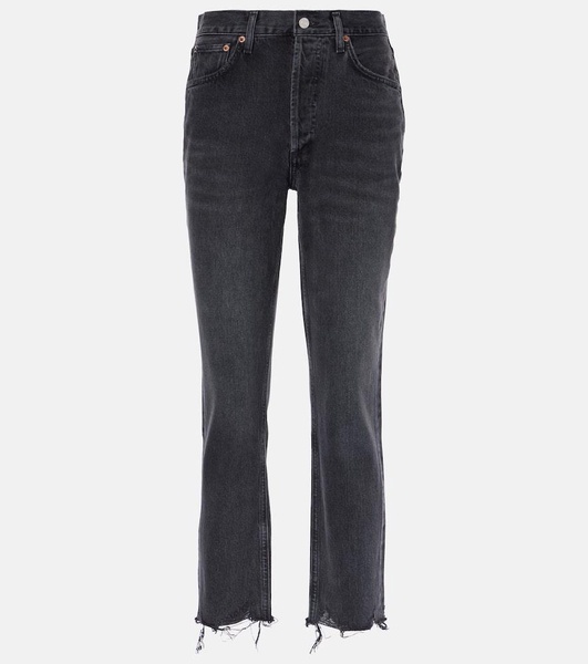 Riley high-rise cropped straight jeans