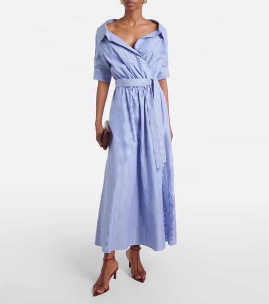 Lydia striped cotton midi dress