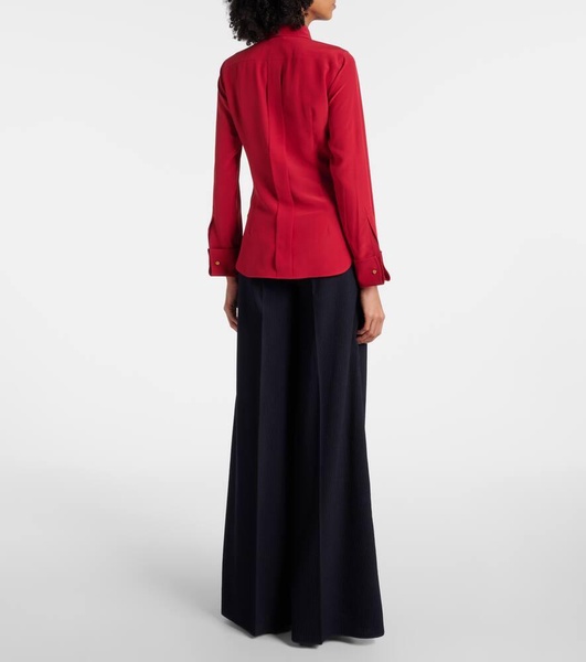 Apollo bow-detail silk crêpe blouse