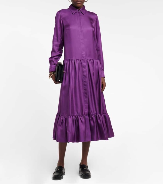 Yard silk satin shirt dress