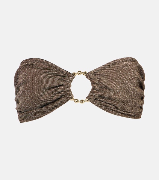 Carlotta lamé bandeau bikini top