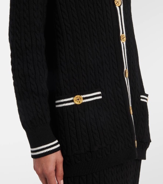 Cable-knit cotton cardigan