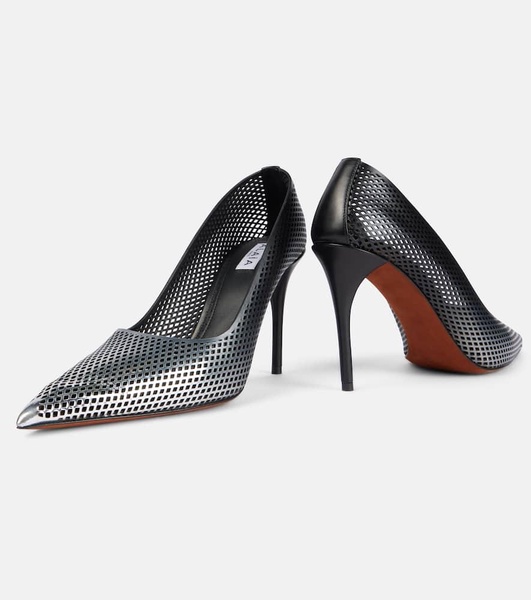 90 ombré leather mesh pumps
