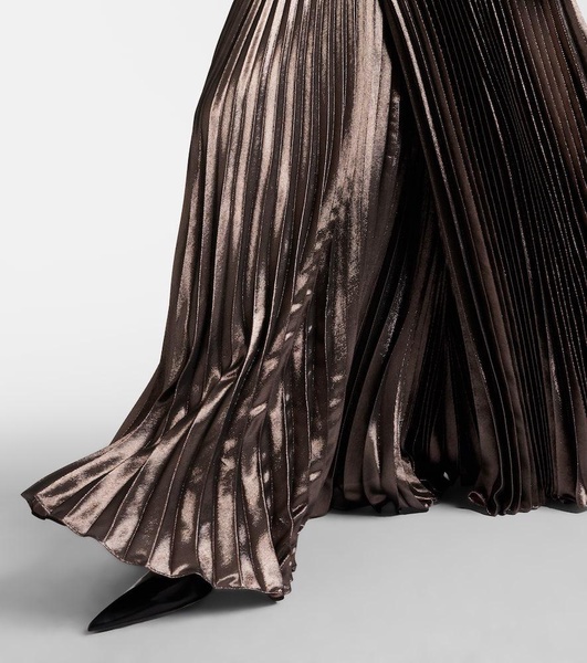 Elegante Panteon silk-blend lamé wide-leg pants