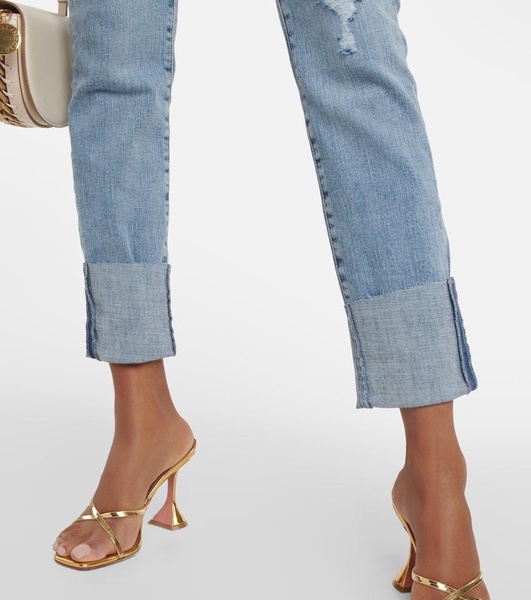 Cuffed straight jeans