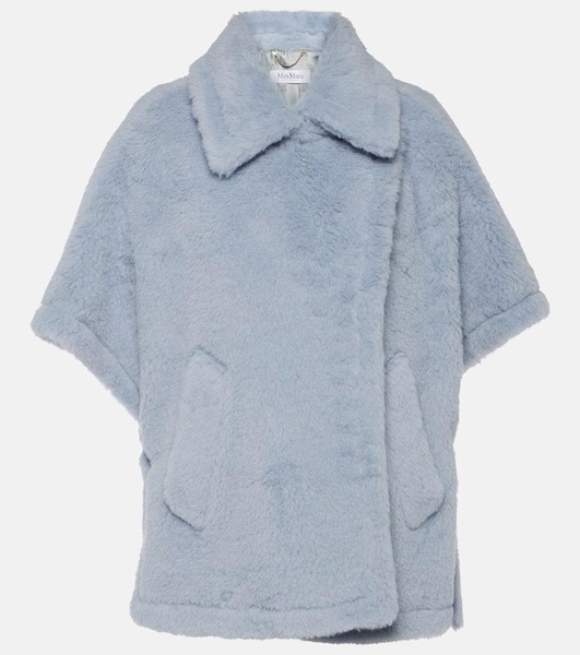Tebe alpaca, wool, and silk teddy cape
