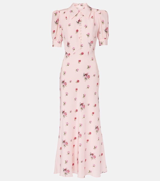 Embellished silk midi dress