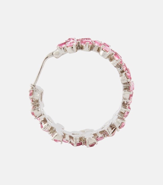 Crystal-embellished hoop earrings