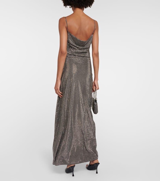 Asymmetric embellished maxi dress