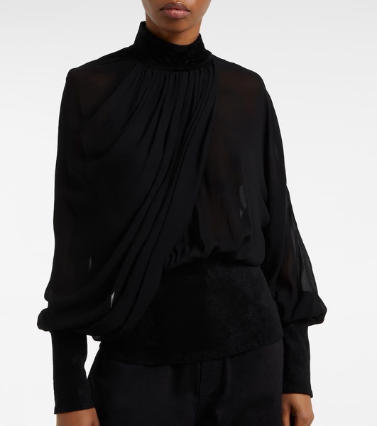 Draped georgette blouse