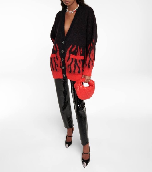 Embellished mohair-blend jacquard cardigan
